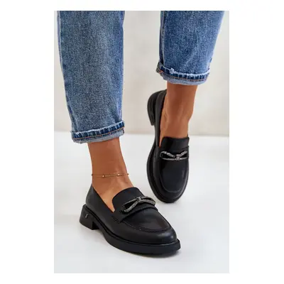 Women's moccasins made of natural leather Vinceza Black