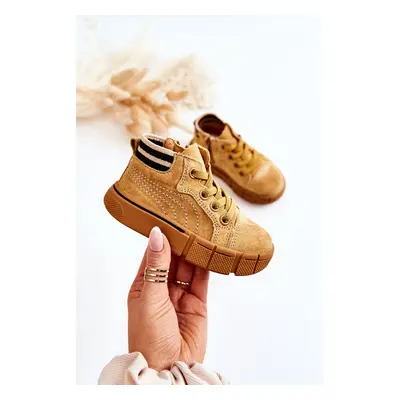 Children's high sneakers with zipper Camel Boone