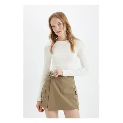 DEFACTO Regular Fit Normal Waist Gabardine Short Skirt