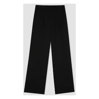 DEFACTO Wide Leg Wide Leg Double Pocket High Waist Standard Length Basic Plain Classic Trousers