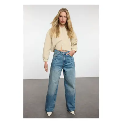 Trendyol Blue High Waist Loose Wide Leg Jeans