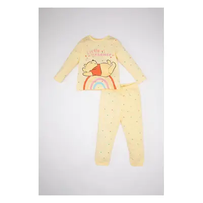 DEFACTO Baby Girl Disney Winnie The Pooh Long Sleeve Combed Cotton Pajama Set