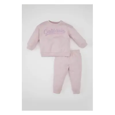 DEFACTO Baby Girl Printed Sweatshirt Tracksuit Bottom 2-Piece Set