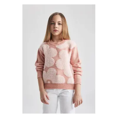 DEFACTO Girl Floral Crew Neck Sweater