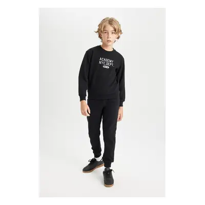 DEFACTO Boy Printed Sweatshirt Tracksuit Bottom 2-Piece Set