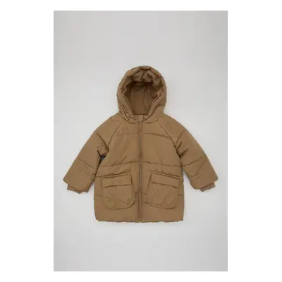 DEFACTO Baby Boy Waterproof Fleece Lined Hooded Coat