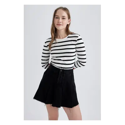 DEFACTO Cool Fitted Striped Long Sleeve T-Shirt