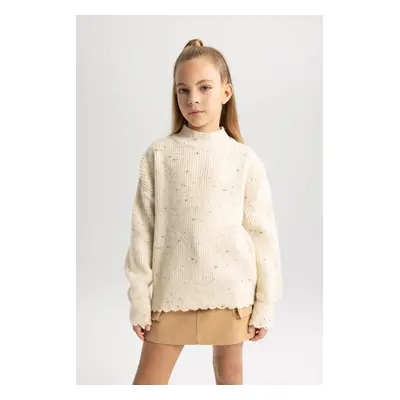 DEFACTO Girl's Crew Neck Sweater