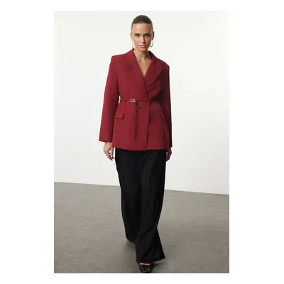 Trendyol Burgundy Accessory Detailed Blazer Jacket