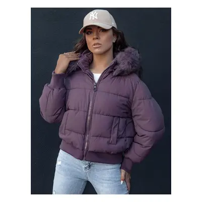 Women's winter quilted jacket with fur COLDPACK purple Dstreet