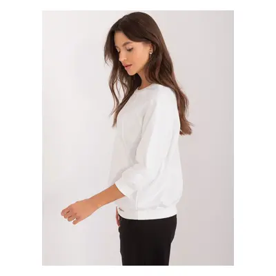 Ecru cotton blouse with 3/4 sleeves