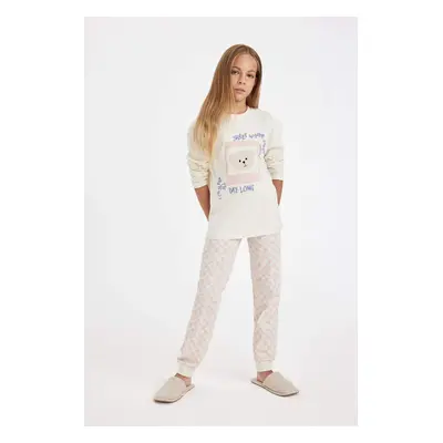 DEFACTO Girl Printed Long Sleeve Pajama Set