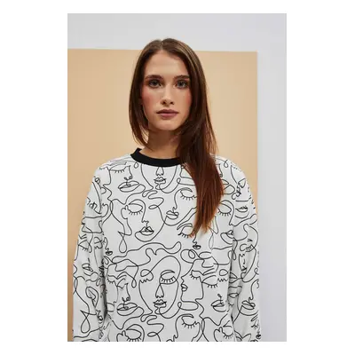 WOMEN'S SWEATSHIRT L-BL-4012 OFF WHITE