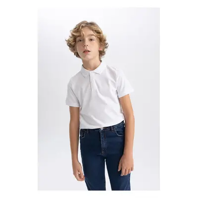 DEFACTO Boy's Pique Short Sleeve Polo T-Shirt