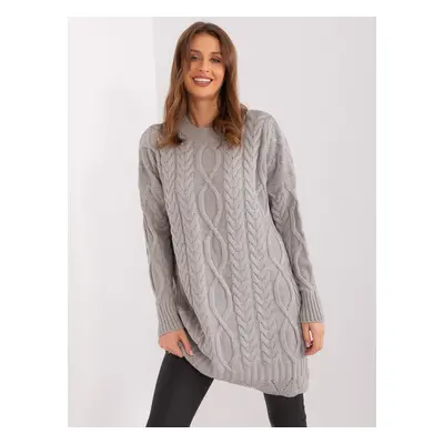 Grey cable knit dress from RUE PARIS