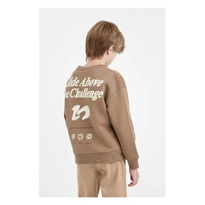 DEFACTO Boy Oversize Fit Crew Neck Printed Sweatshirt