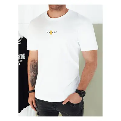 Dstreet white men's t-shirt with print