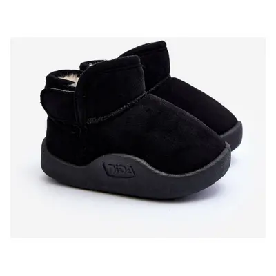 Black Benigna children's snow boots with fur lining