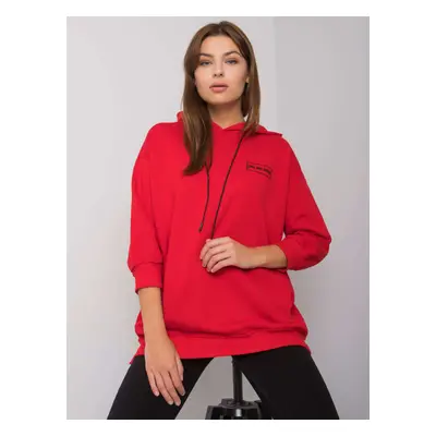 Red cotton sweatshirt with pockets