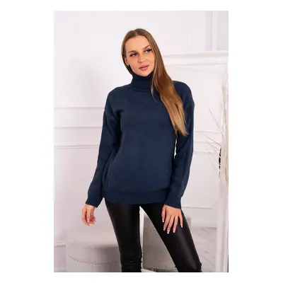 Dark blue turtleneck