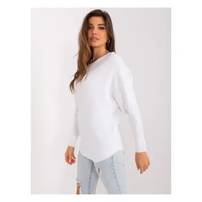 White women's oversize viscose sweater