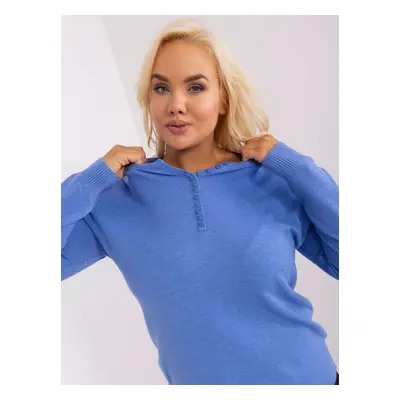 Blue sweater plus size with cuffs