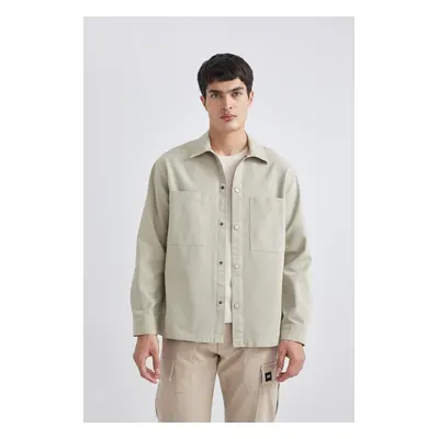 DEFACTO Relax Fit Polo Neck Shirt Jacket