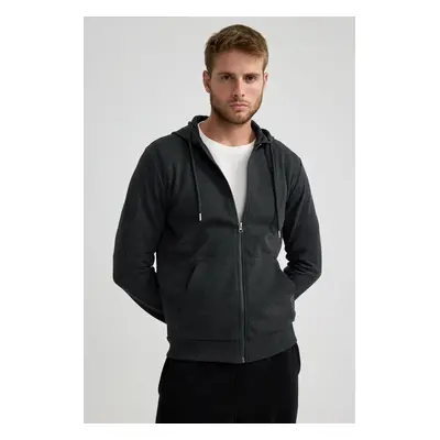 DEFACTO Regular Fit Hooded Zipper Sweatshirt