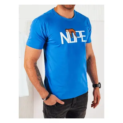 Men's T-shirt with print, blue Dstreet