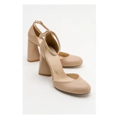 LuviShoes Oslo Women's Beige Skin Heeled Shoes