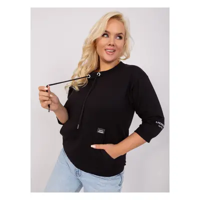 Black loose blouse plus size