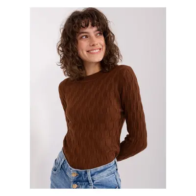 Brown classic sweater with long sleeves