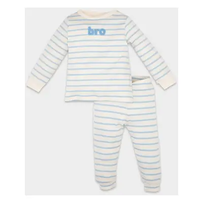 DEFACTO Baby Boy Printed Long Sleeve Ribbed Camisole Pajama Set