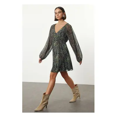 Trendyol Mint Ethnic Mini Woven Dress