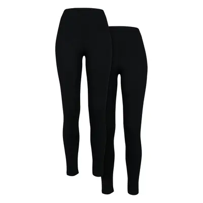 Women's Jersey Leggings 2-Pack Black+Black