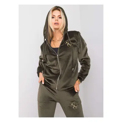 Khaki women's velour set