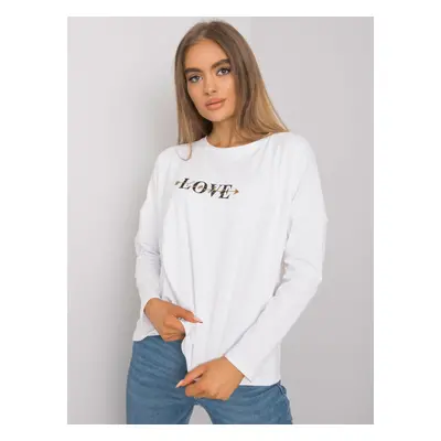 RUE PARIS White cotton long-sleeved T-shirt for women