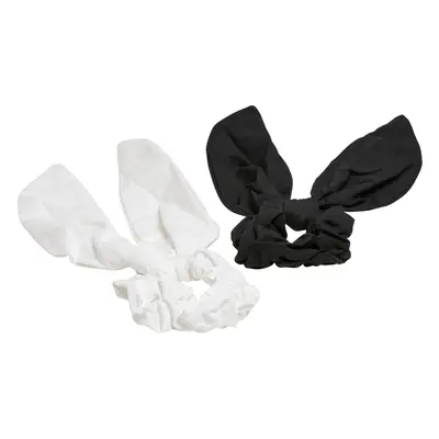 Scrunchies with Bow 2-Pack Black/White