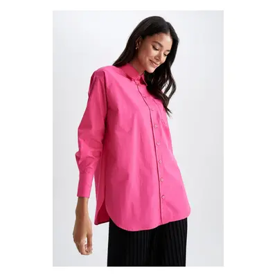 DEFACTO Relax Fit Shirt Collar Poplin Long Sleeve 100% Cotton Tunic