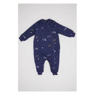 DEFACTO Baby Boy Newborn Fiber Star Patterned Zippered Combed Cotton Long Sleeve Sleeping Bag