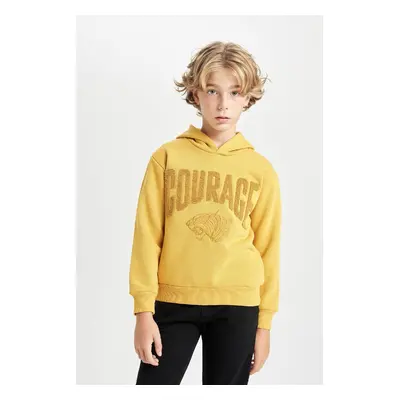 DEFACTO Boy Oversize Fit Printed Hooded Thick Sweatshirt