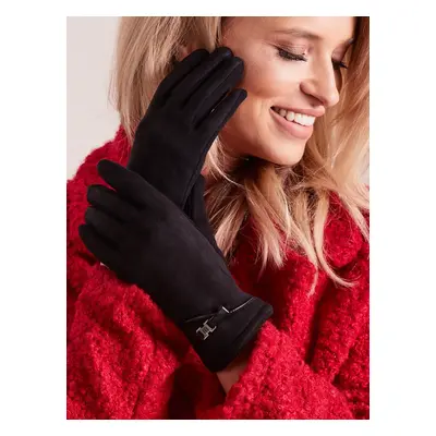 Elegant black gloves for women