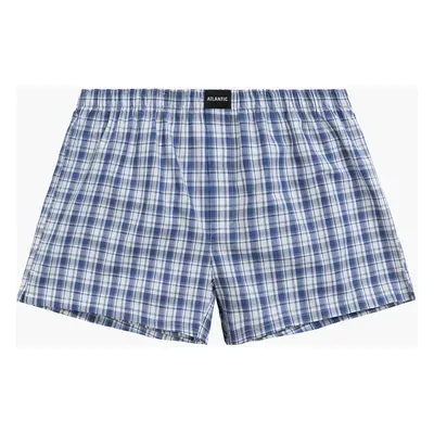 Men's loose boxers ATLANTIC - blue with checkered pattern