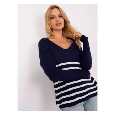 Women's oversize sweater dark blue color