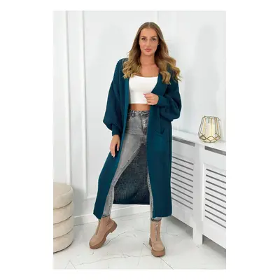 Long navy cardigan sweater