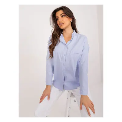 Light blue button-down oversize shirt