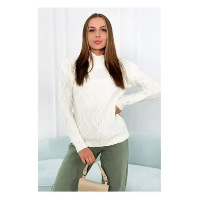 Sweater with decorative ecru weave