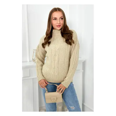 Turtleneck sweater in beige