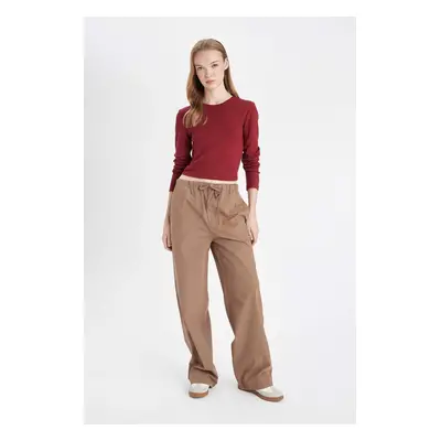 DEFACTO Cool Straight Fit Normal Waist Poplin Trousers