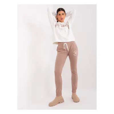 Ecru - Dark Beige Tracksuit with Sweatshirt